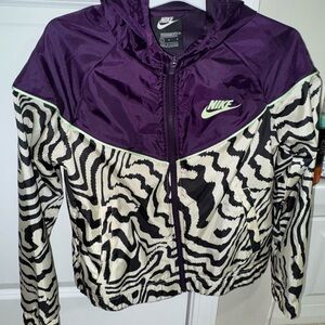 Nike Purple and Black Raincoat with Unique Design